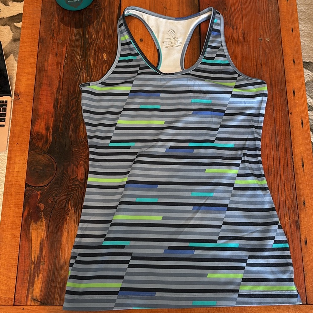MPG Teal and Gray Racerback Tank